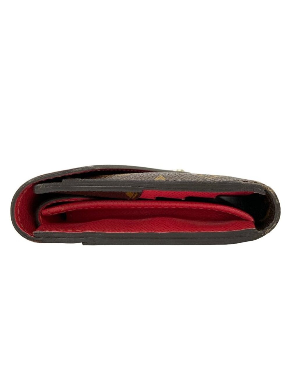 Louis Vuitton Wallet Portefeuille Marie Roulon Brown Red Leather - Picture 8 of 13